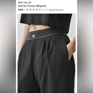 ALO Yoga Black Suit Up Trousers